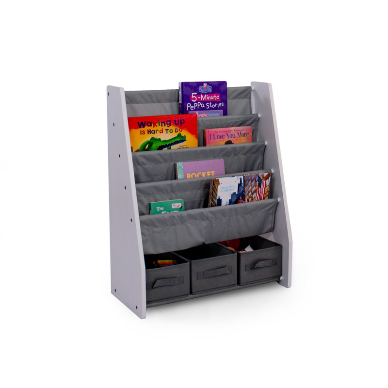78.7cm H X 63.5cm W No Subject Toy Storage Kids Bookcase, White/Grey
