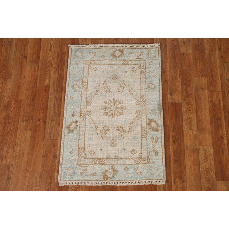 One-of-a-Kind 2' x 2'10" New Age Rectangle Wool Area Rug in Green
