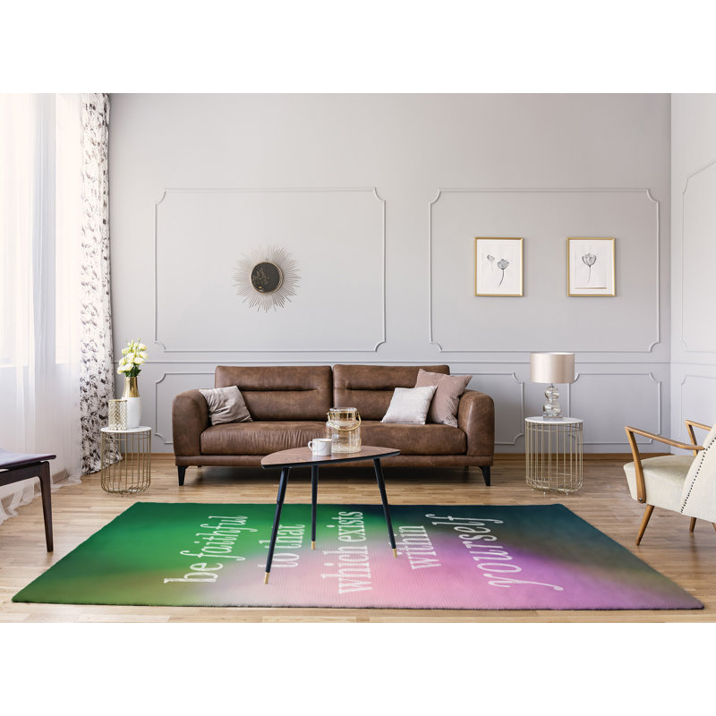 Tapis en chenille poly citation «Be Faithful To Yourself Quotes», Rectangle 9 pi x 12 pi