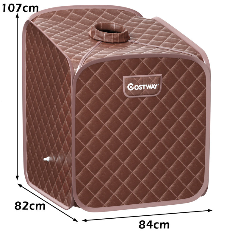 Casart Portable Traditional Steam Sauna with Remote Control, Coffee