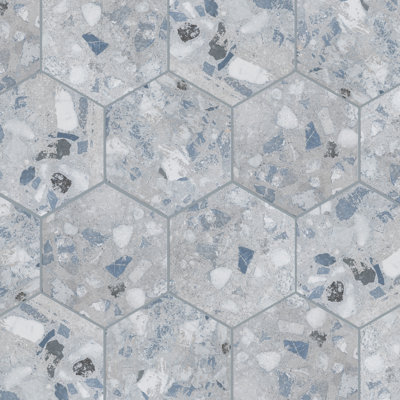Carreau de mur et de sol en porcelaine 8,5 po x 10 po Recycle Hex