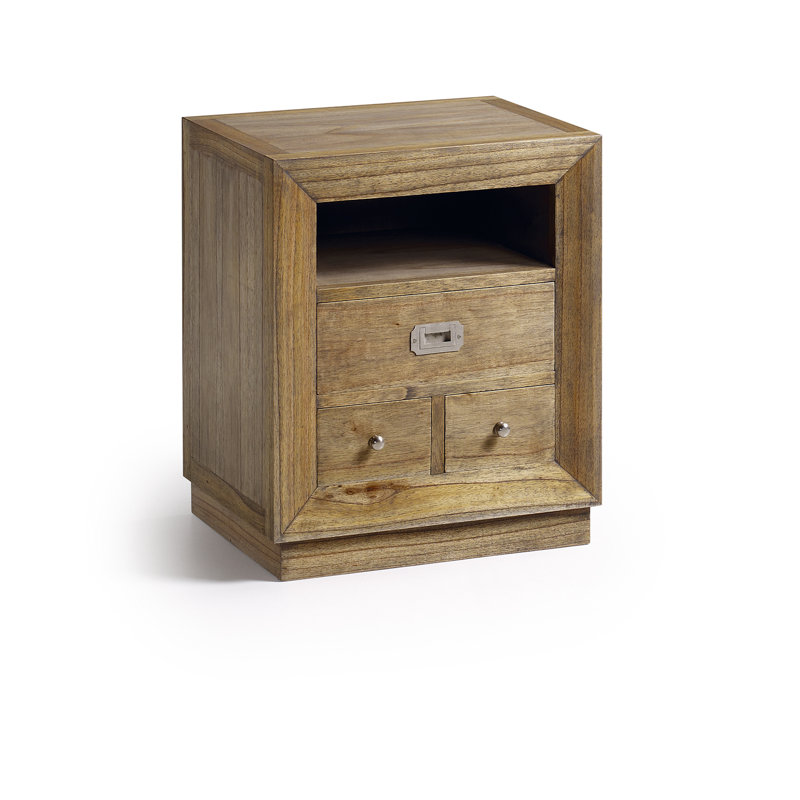 Merapi 50cm W Solid Wood Bedside Table