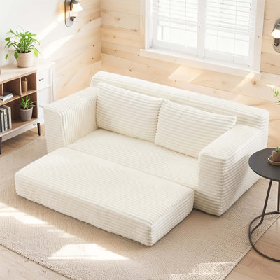 Convertible Loveseat Sofa with Memory Foam, Steel Frame, No Assembly, Compact Design for Small Spaces and Apartments