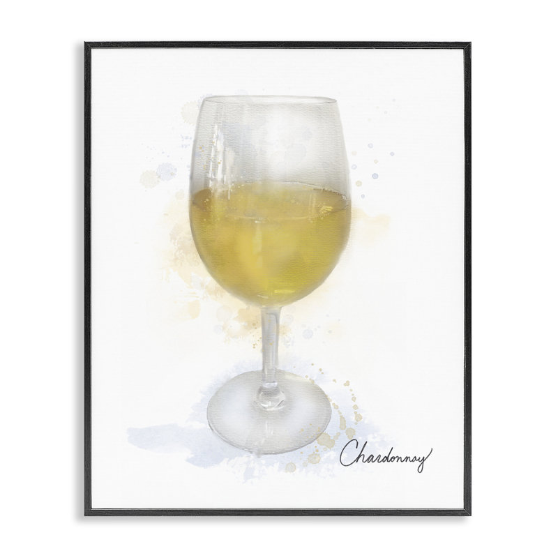 Chardonnay moderne en verre, estampe numérique, conception par Matthew Piotrowicz, H 20 po x l 16 po