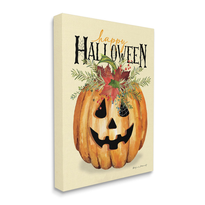 Joyeux Halloween, impression sur toile Jack-o-Lantern, H 40 po x l 30 po x P 1,5 po