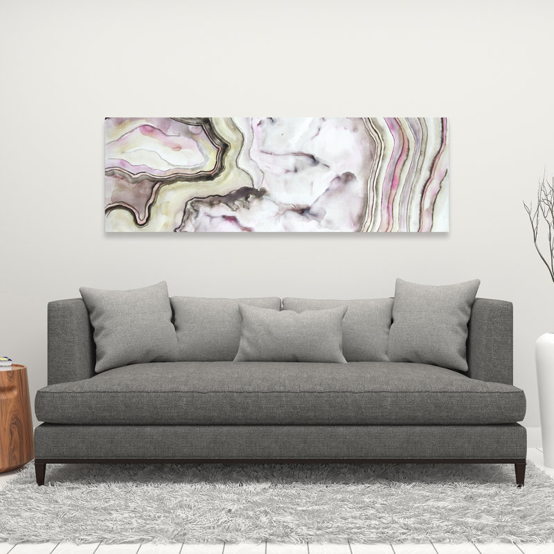 Agate - Toile abstraite beige pour une décoration intérieure élégante