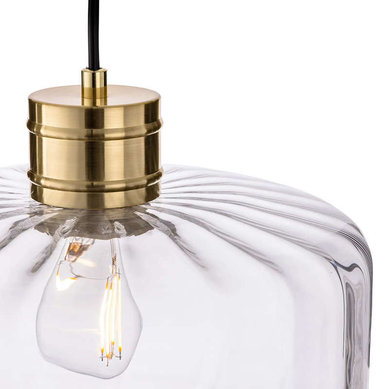 1 - Light Antique Brass Drum Pendant