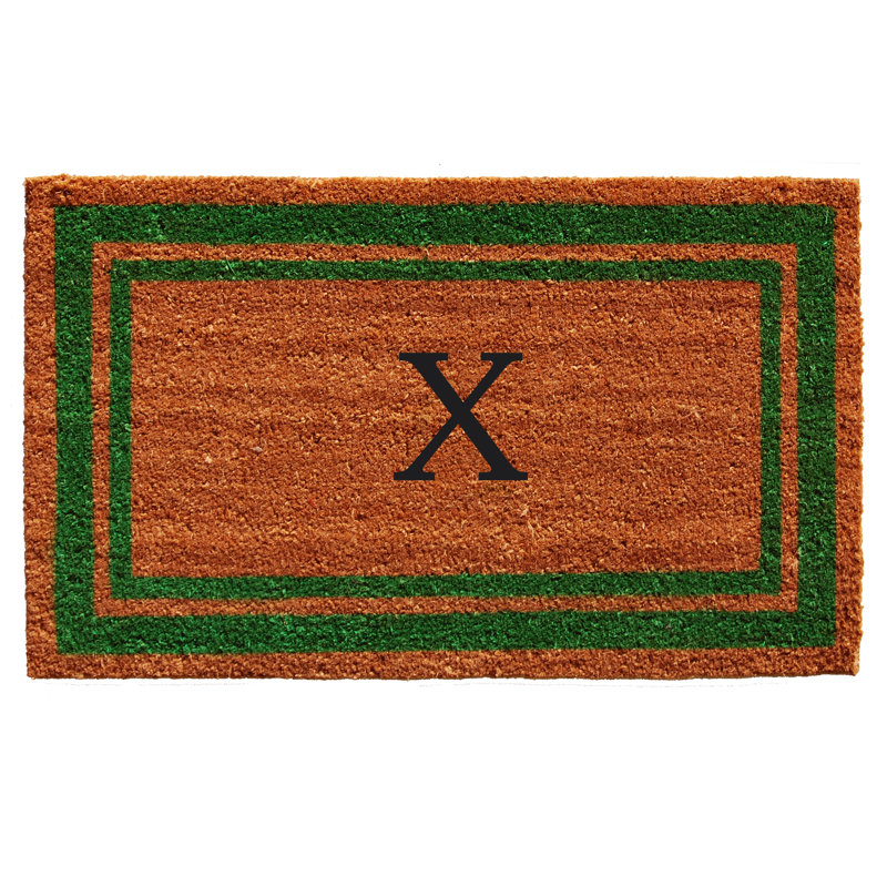 Tapis d'entrée antidérapant Stortz, Rectangle 2 pi x 3 pi, X, Vert / Brun