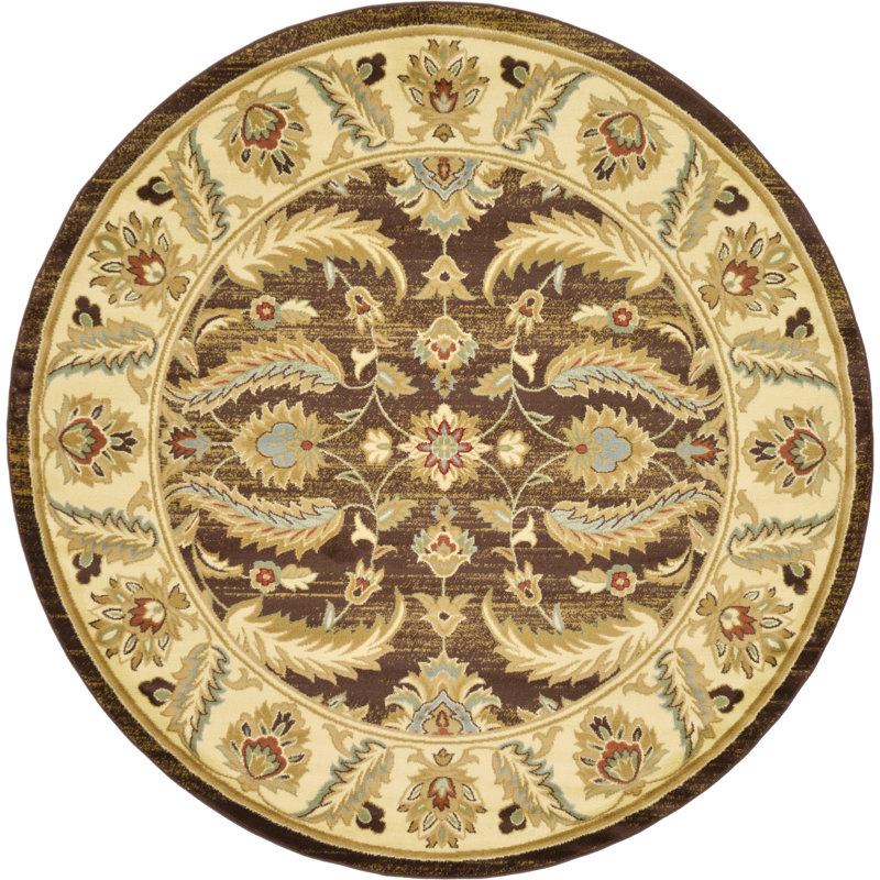 Tapis brun Niles, Rond 7 pi 10 po