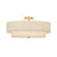 Plafonnier semi-encastré cylindrique en tissu 4 lumières-549500521