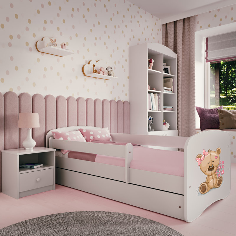 Cicero Drawer Convertible Bed and Mattress, White, European Toddler (80 x 160 cm)