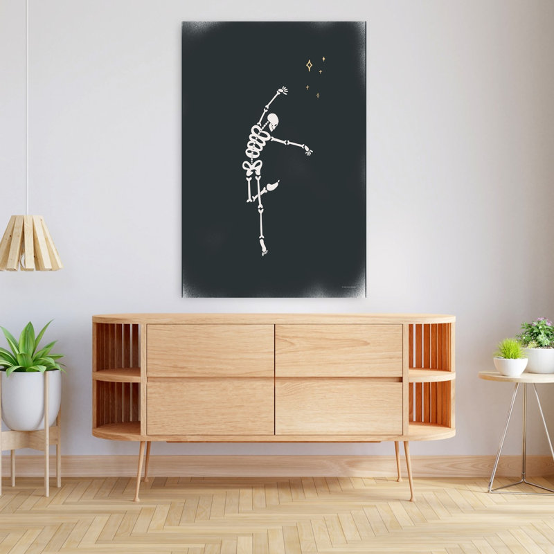 «Dancing Skeletons I», art contemporain abstrait, H 48 po x l 32 po
