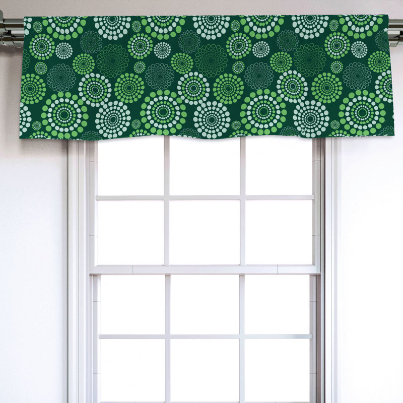 Sateen Geometric Ruffled Window Valance