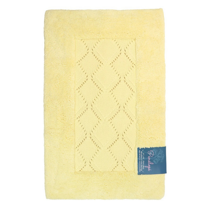 Tapis pour salle de bain Jakaiden, Jaune