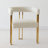 Rienna 18" Seat Height Chenille Upholstered Gold Kitchen Dining Armchair-1018381387