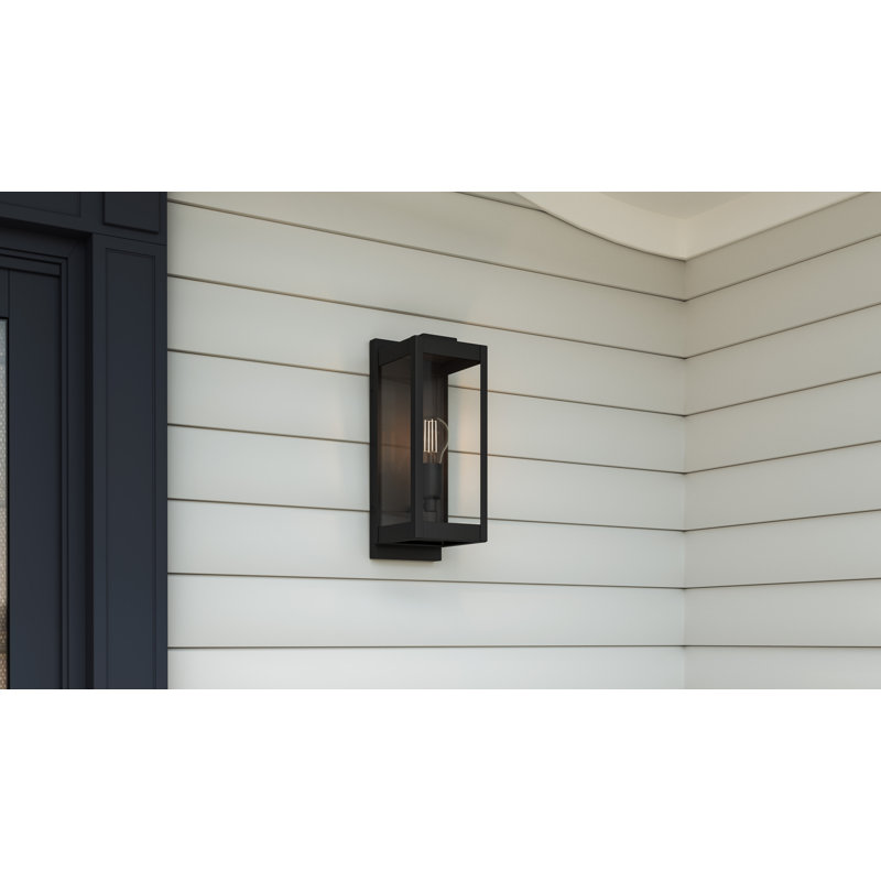 Windley 1-Light Earth Black Outdoor Wall Lantern