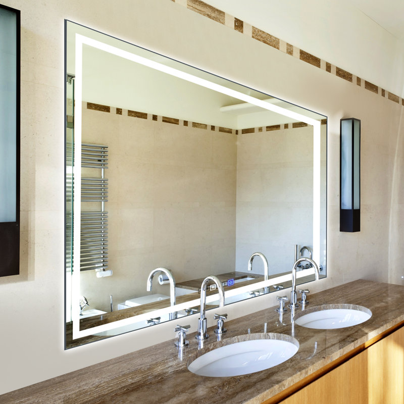 Miroir de salle de bain Andolina, 72 po x 36 po