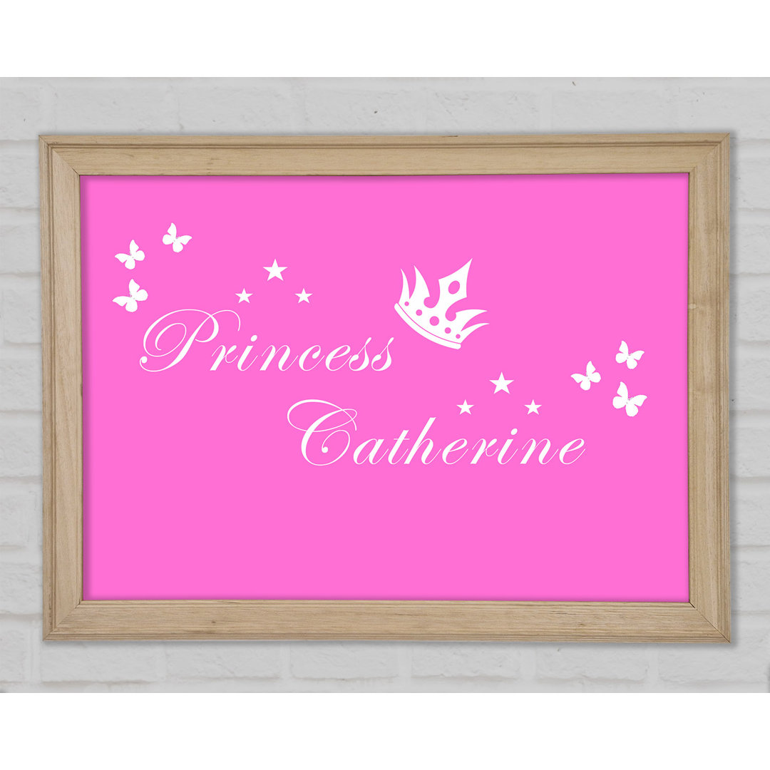 Dein eigener Name Princess 2 Vivid Pink Gerahmter Druck