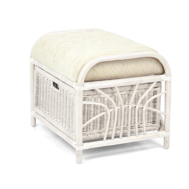 Eukleides Upholstered Ottoman, White