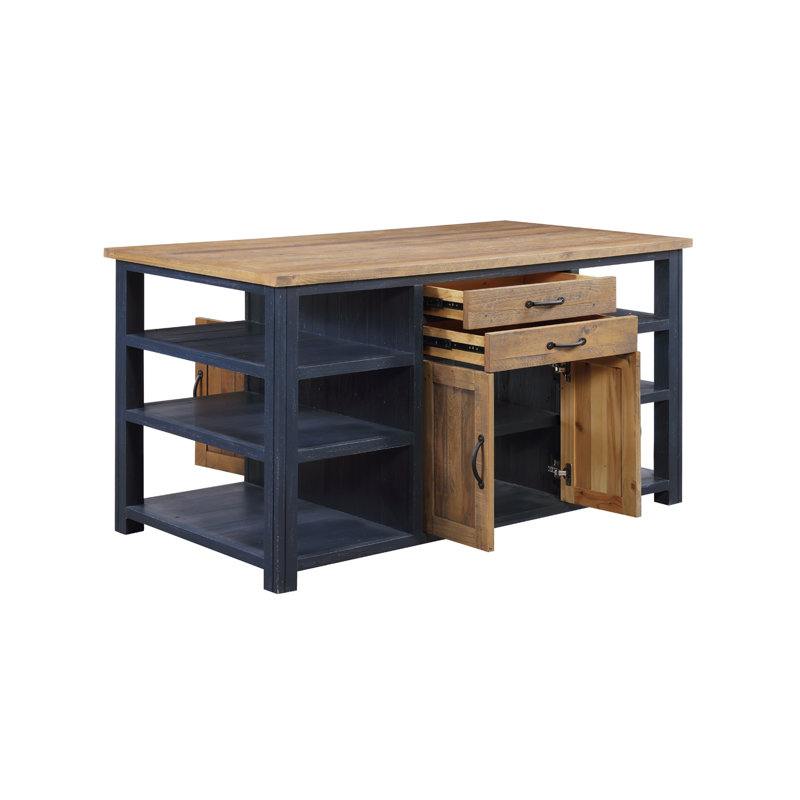 Devids Kitchen Island, Blue