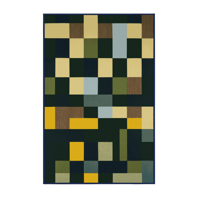 Tiled Greenery Rug, Rectangle 2' x 3'