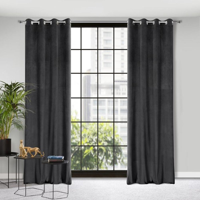 Blackout Curtain Single Panel, Black
