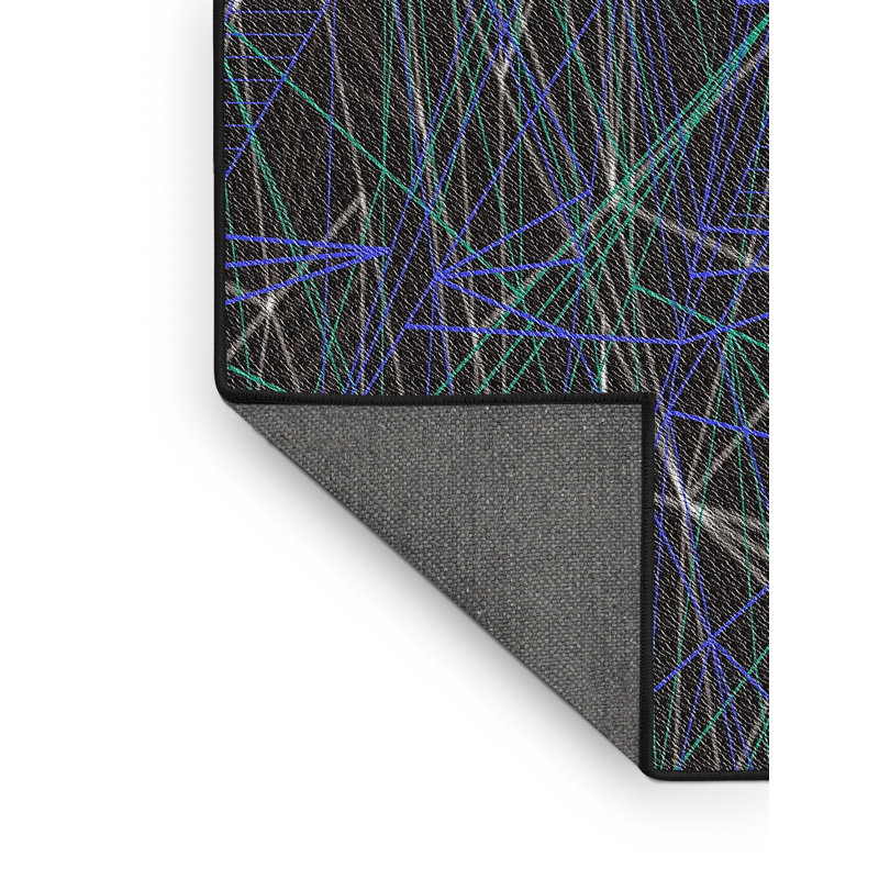 Noir Tapis décoratif, Rectangle 7 pi x 9 pi