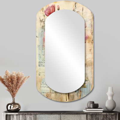 Miroir mural asymétrique moderne rose