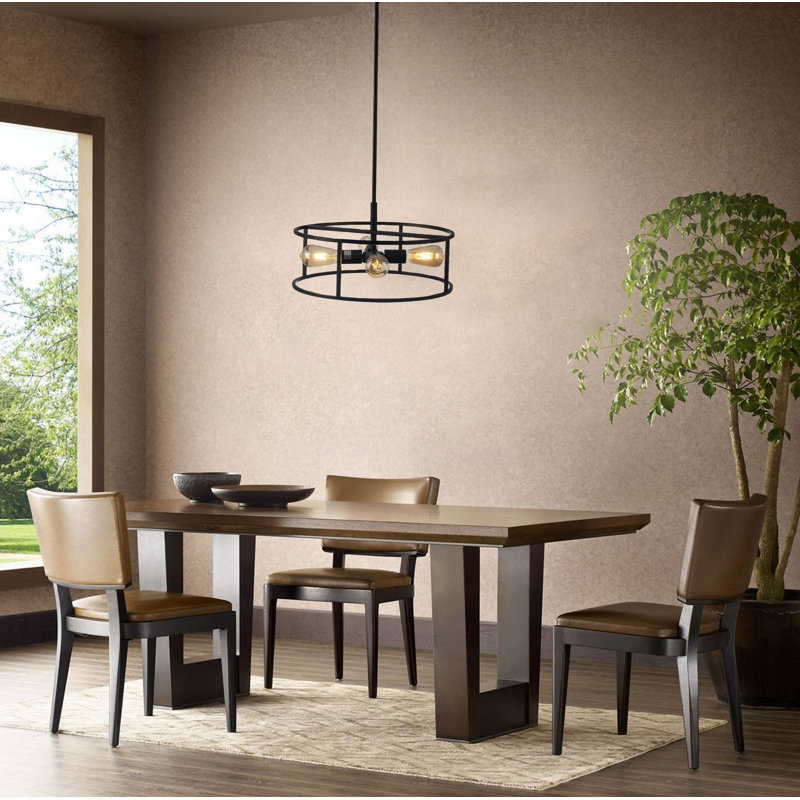 4 - Light Dimmable Drum Chandelier
