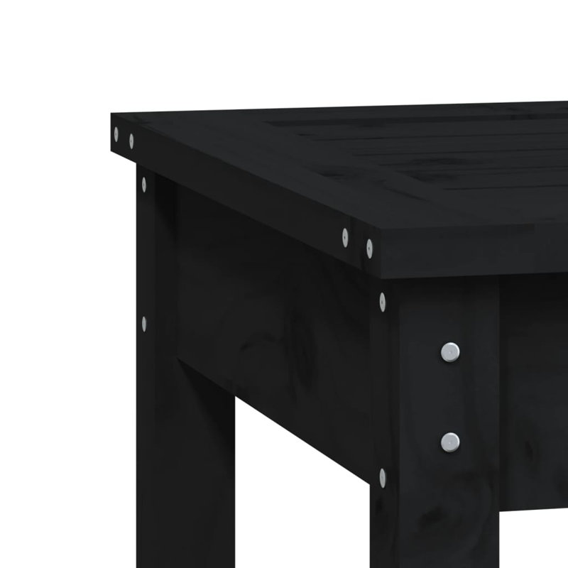 Laportia Wooden Picnic Bench, Black, 45cm H x 109cm W x 44cm D