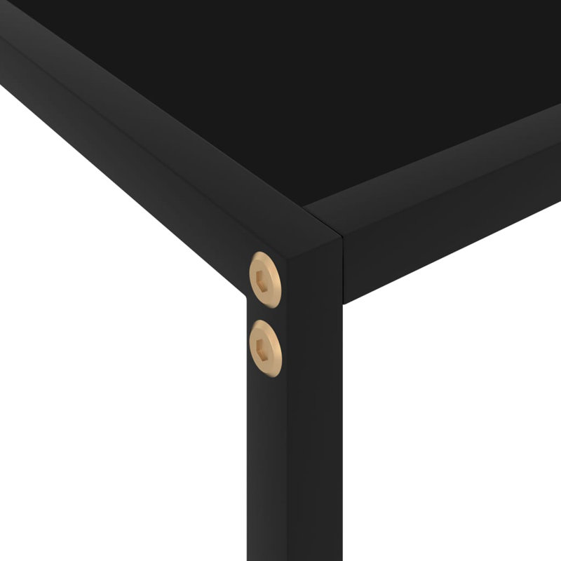 Console en verre trempé, Noir, Noir, H 29,53 po x l 47,24 po x P 13,78 po