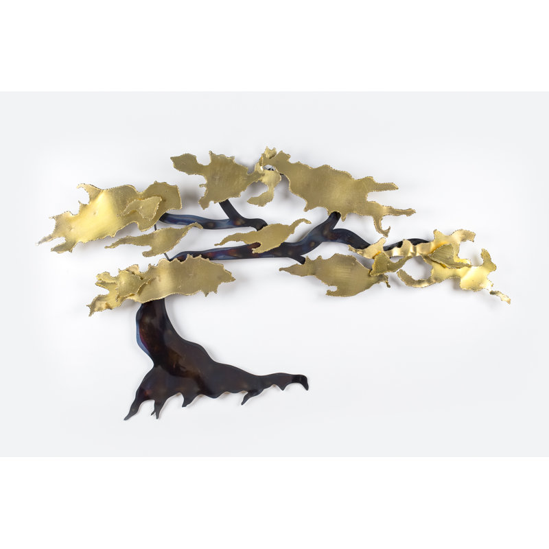 Handmade Traditional Landscape & Nature Wall Decor on Metal, Gold