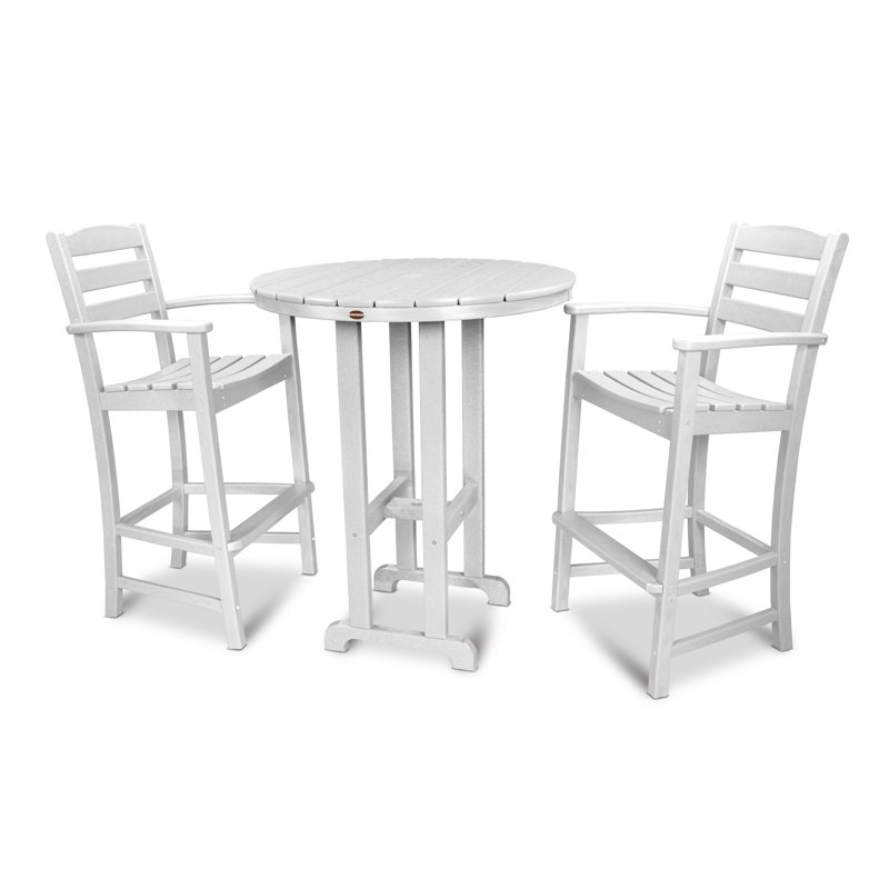 Ensemble de bar 3 pièces POLYWOOD La Casa Café, Blanc