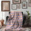 Couverture mauve Sherpa de qualité supérieure mauve et orange-100514981