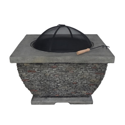 Charlotta Square Concrete Wood Burning Fire Pit