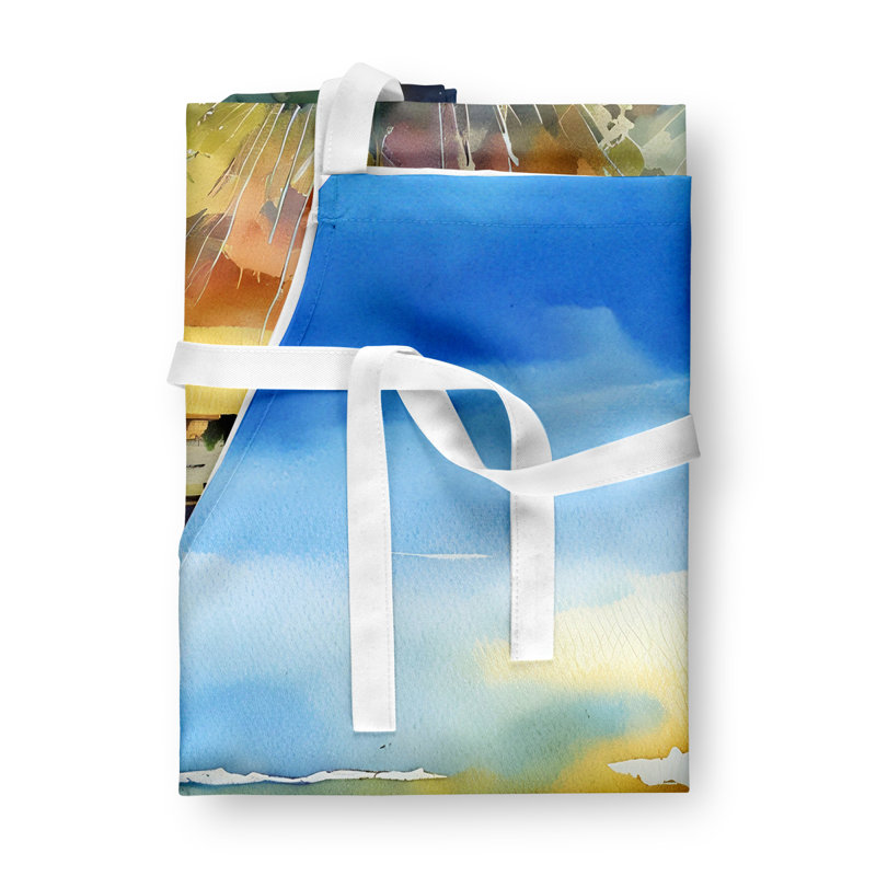 Tennessee Iris in Watercolor Apron, Yellow/Blue Nevada Sagebrush