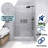 60 In. W X 75 In. H Reversible Sliding Semi-Frameless Shower Door In Chrome Finish