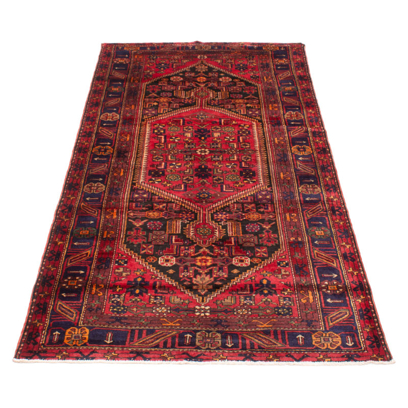 Tapis rouge en laine noué à la main 4 pi 11 po x 9 pi 6 po Andelz