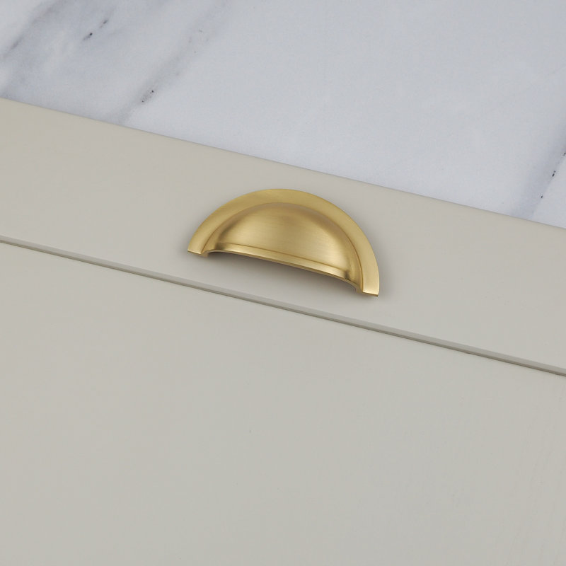 Satin Brass Cup Handle, 76mm Cup