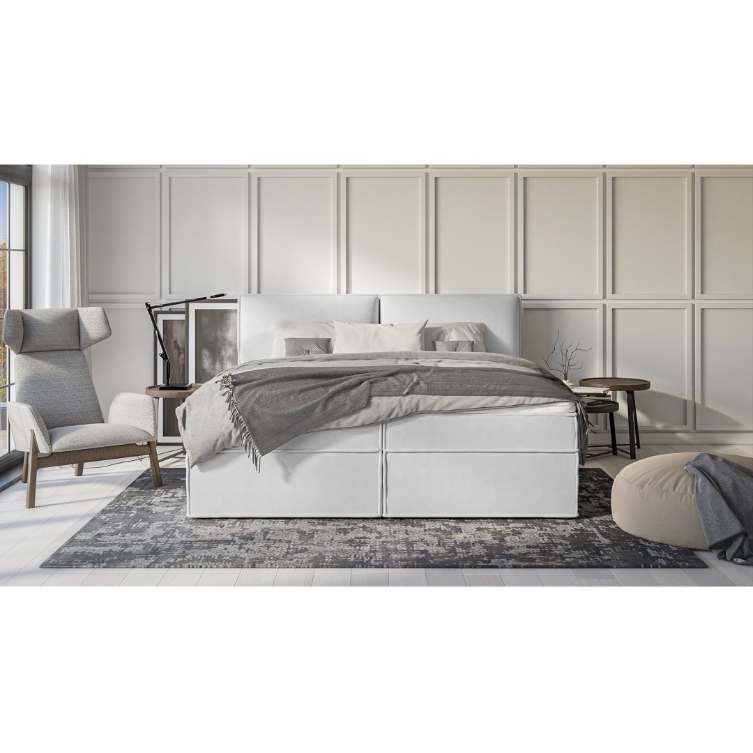 Boxspringbett Ellerie mit Topper und Bettkasten