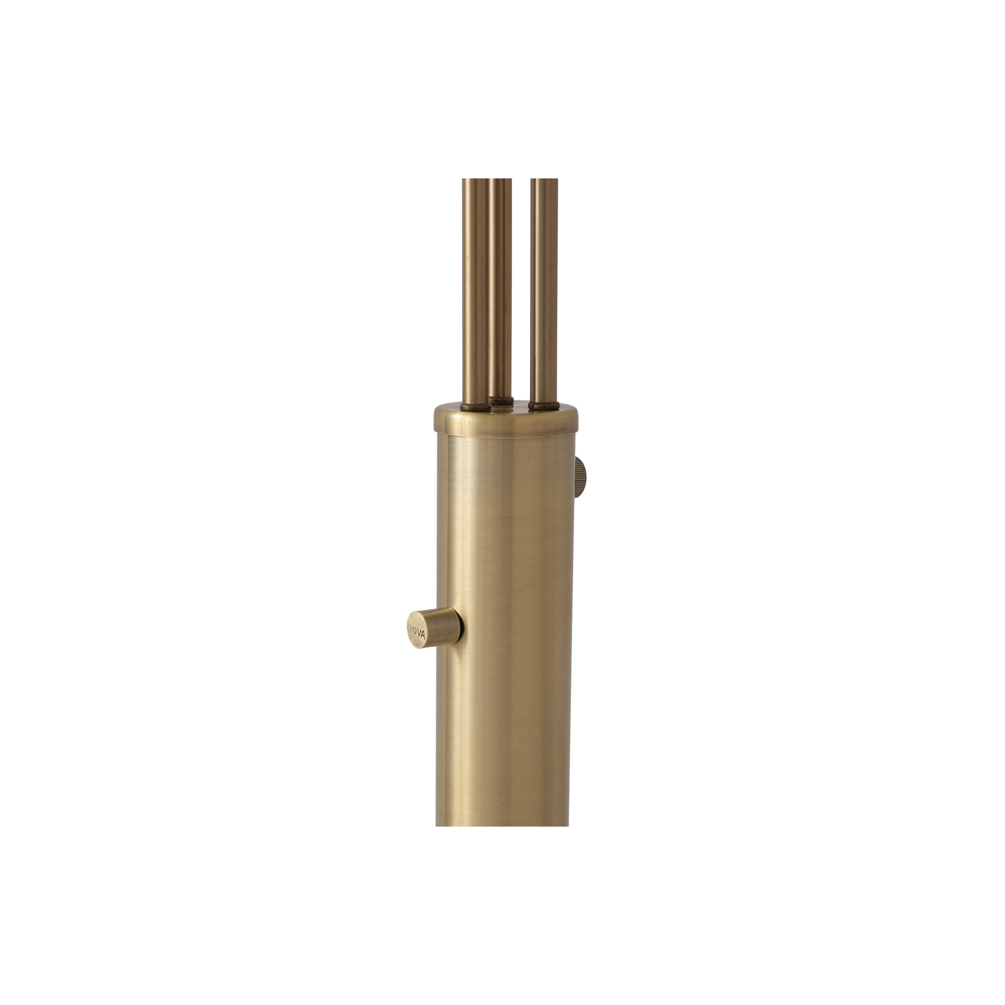 Triplet 3 Light Arc Floor Lamp - Nickel, Marble Base, Dimmer Switch, White , Weathered Brass