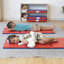 Tapis de repos pliable ECR4Kids Premium, 3 sections, bleu / rouge, paquet de 5-70878556-100156125