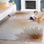 Tapis bleu à motif abstrait touffeté à la main Amberjack-828882021