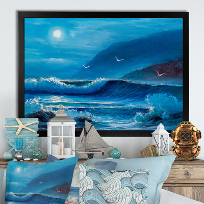 " Beautiful Ocean Moom And Waves "