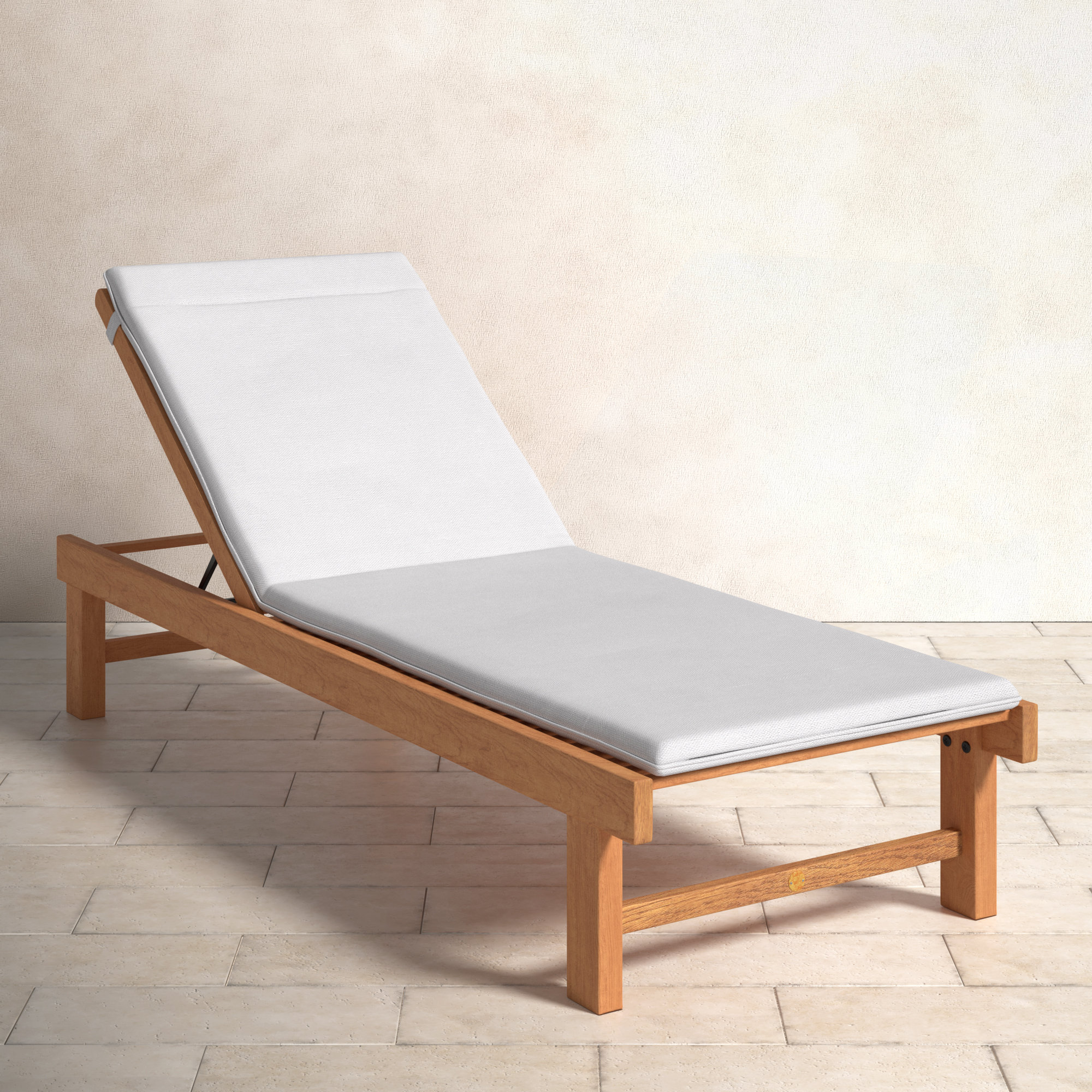 Teak and 2024 mesh chaise lounge