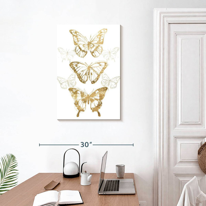 Brampt Gold Butterfly Contours II, 30" H x 20" W