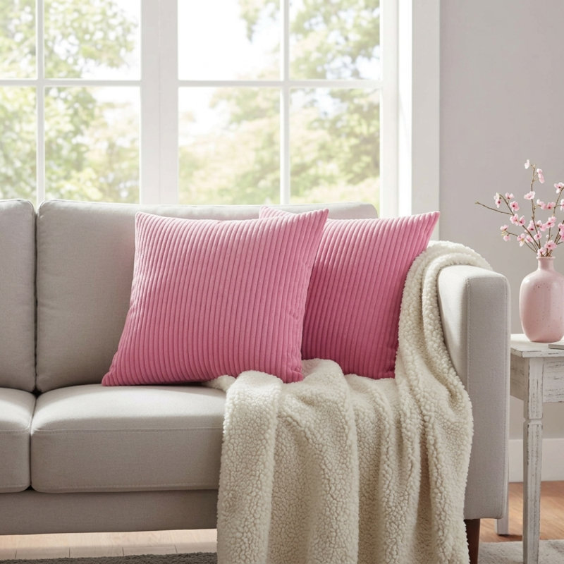 Nasuh Square Cushion Cover, Purple