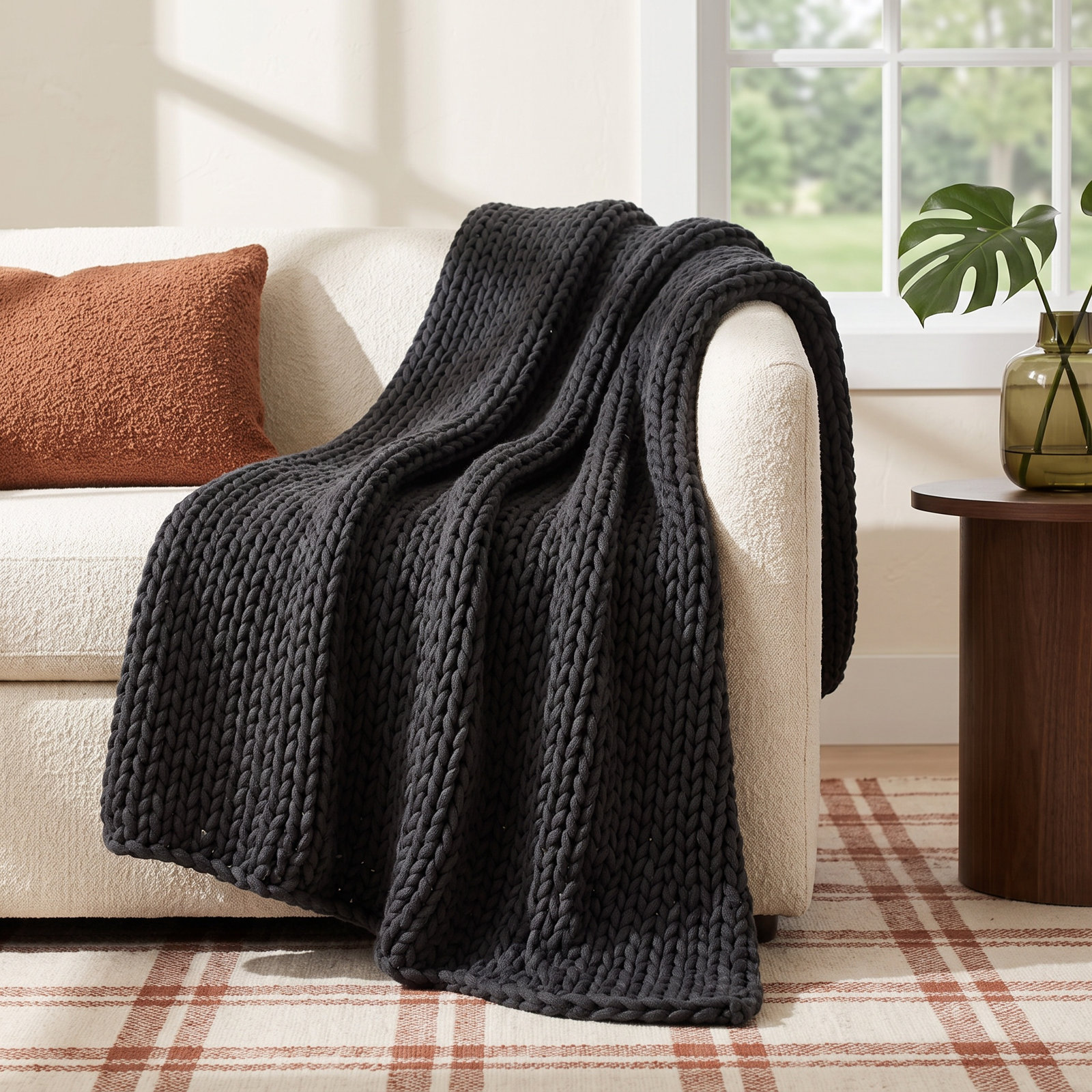 Maxine Knit Throw Blanket, Gold