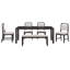 Ensemble de salle à manger extensible Roselyn 6 pièces en bois d'hévéa avec chaises et banc rembourrés-134702191