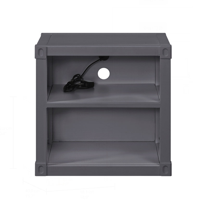 Versatile Metal Nightstand with USB and Open Compartments for Enhanced Functionality